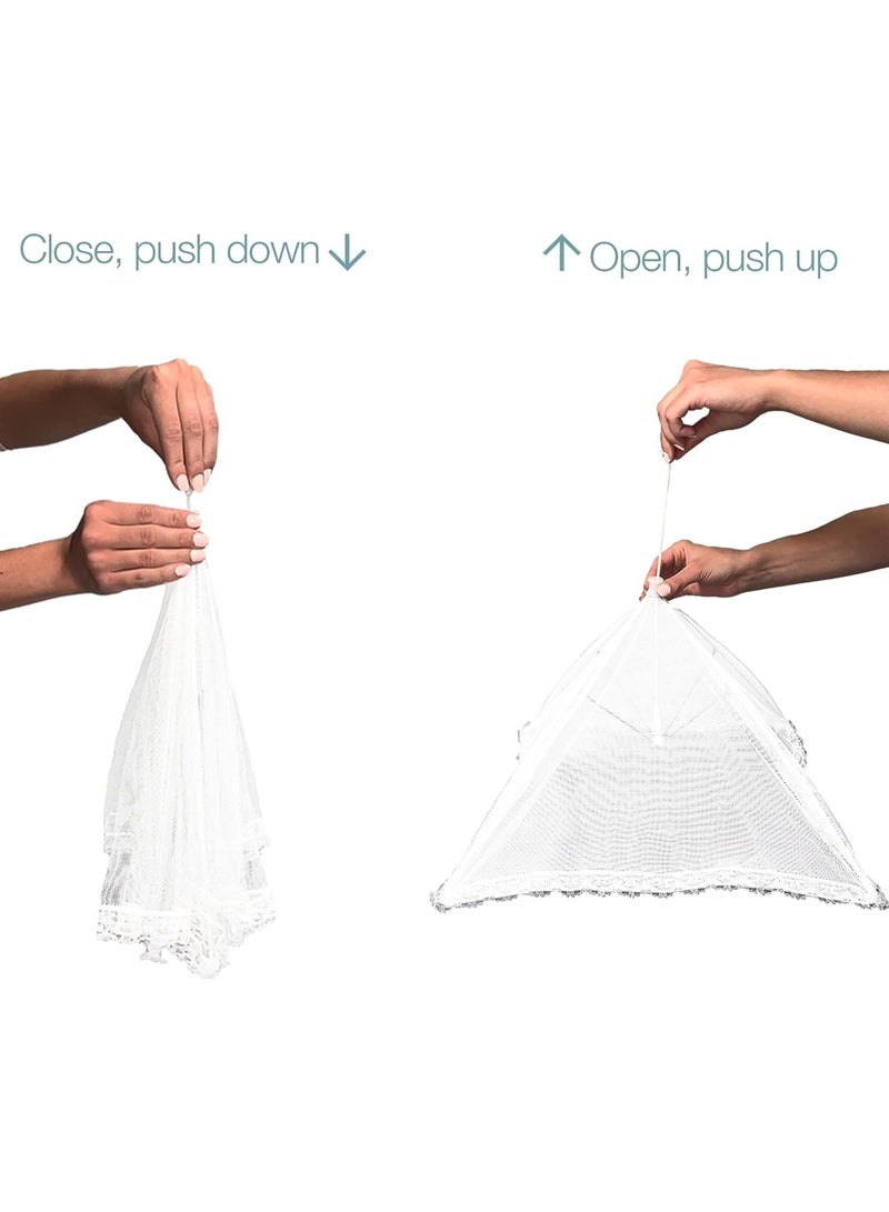 مجموعة من 3 قطع من 17x17 بوصة عالية شبكة منبثقة غطاء الغذاء مظلة الخيمة في الهواء الطلق ، ملحقات نزهة قابلة لإعادة الاستخدام وقابلة للطي في الهواء الطلق ، نزهة وشواء غطاء الغذاء في الهواء الطلق - Image 4